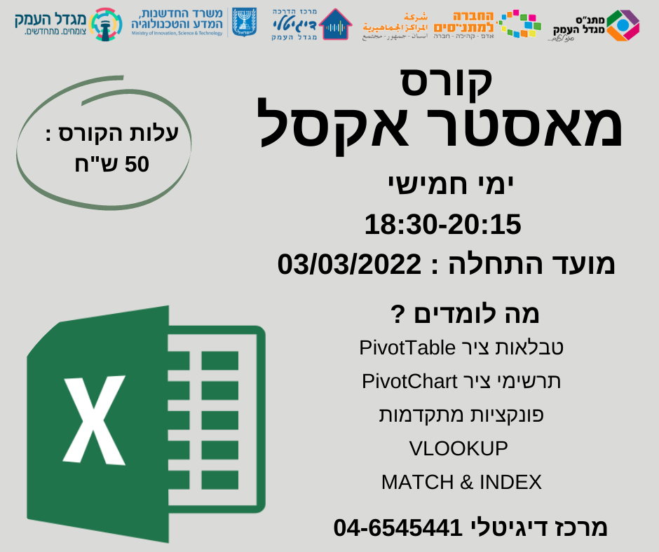 קורס מאסטר אקסל 